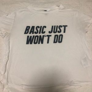 H&M “Basic Just Won’t Do” Cropped T-Shirt (Size M)